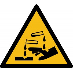 Autocollant vinyl - Danger substances corrosives  - L.200mm x H.200mm